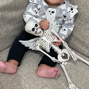 Monica + Andy organic cotton ghost Halloween themed sweater